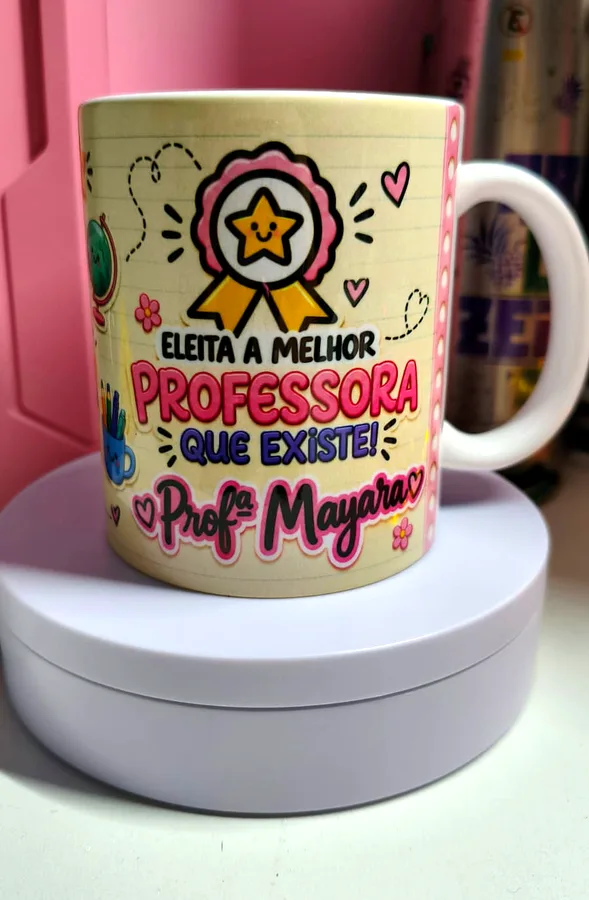 Caneca de homenagem à professora