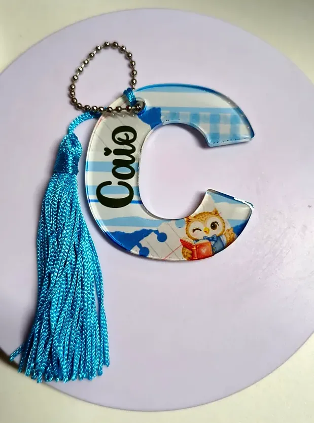 Chaveiro personalizado com letra e nome